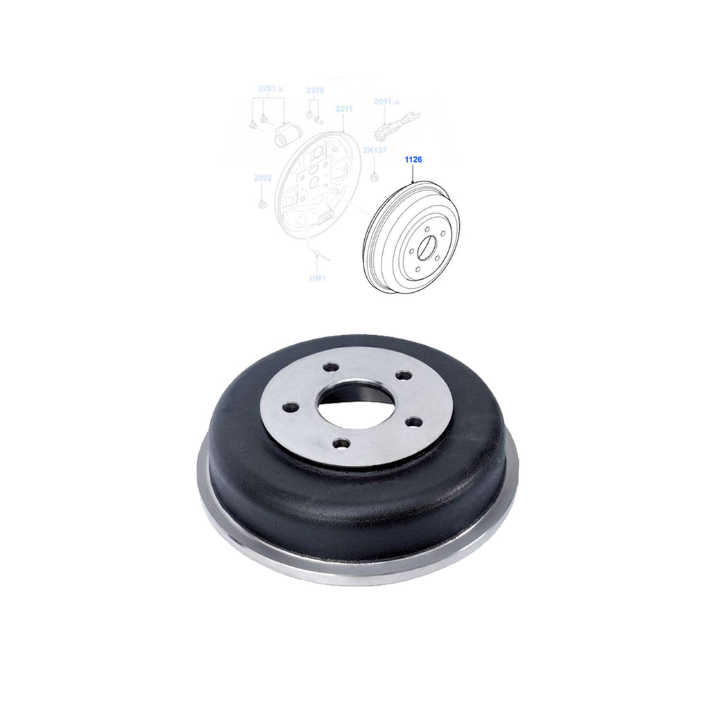 Rear Brake Drum Fits Ford Transit Connect 2002 to 2013  4937320  2T141126DE