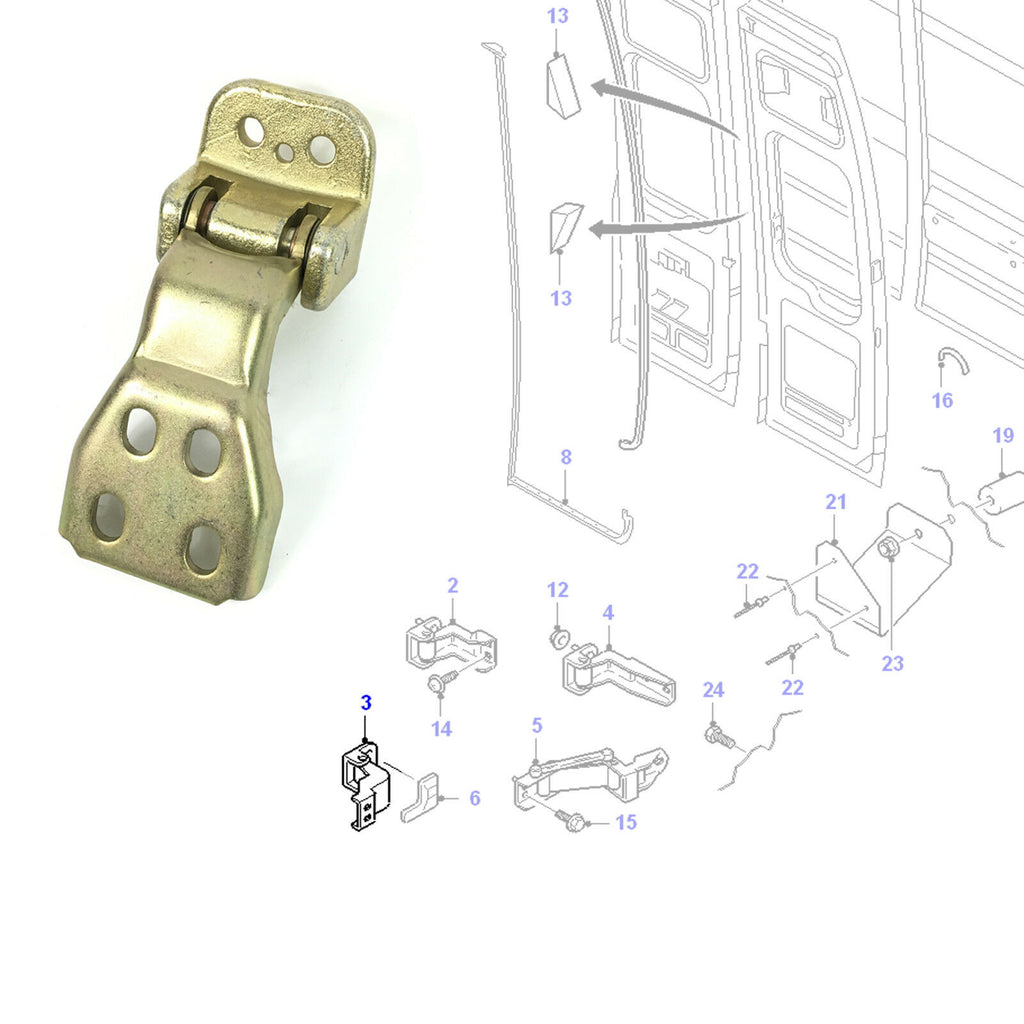 Rear Door Bottom Lower Left Hand Hinge Fits Ford Transit MK6 MK7 4363580 4870669