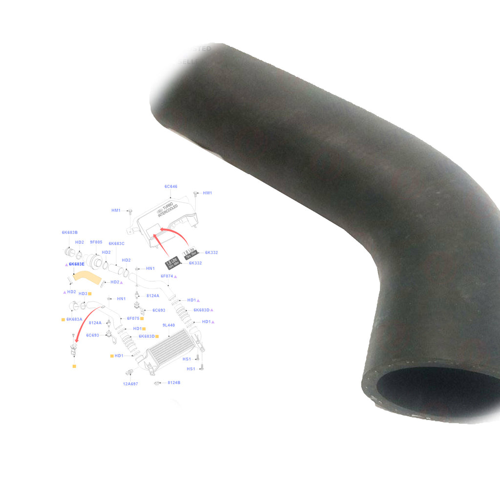 Intercooler Hose Fits Transit Connect 2003 to 2006 2T1Q6K683DC 1334441