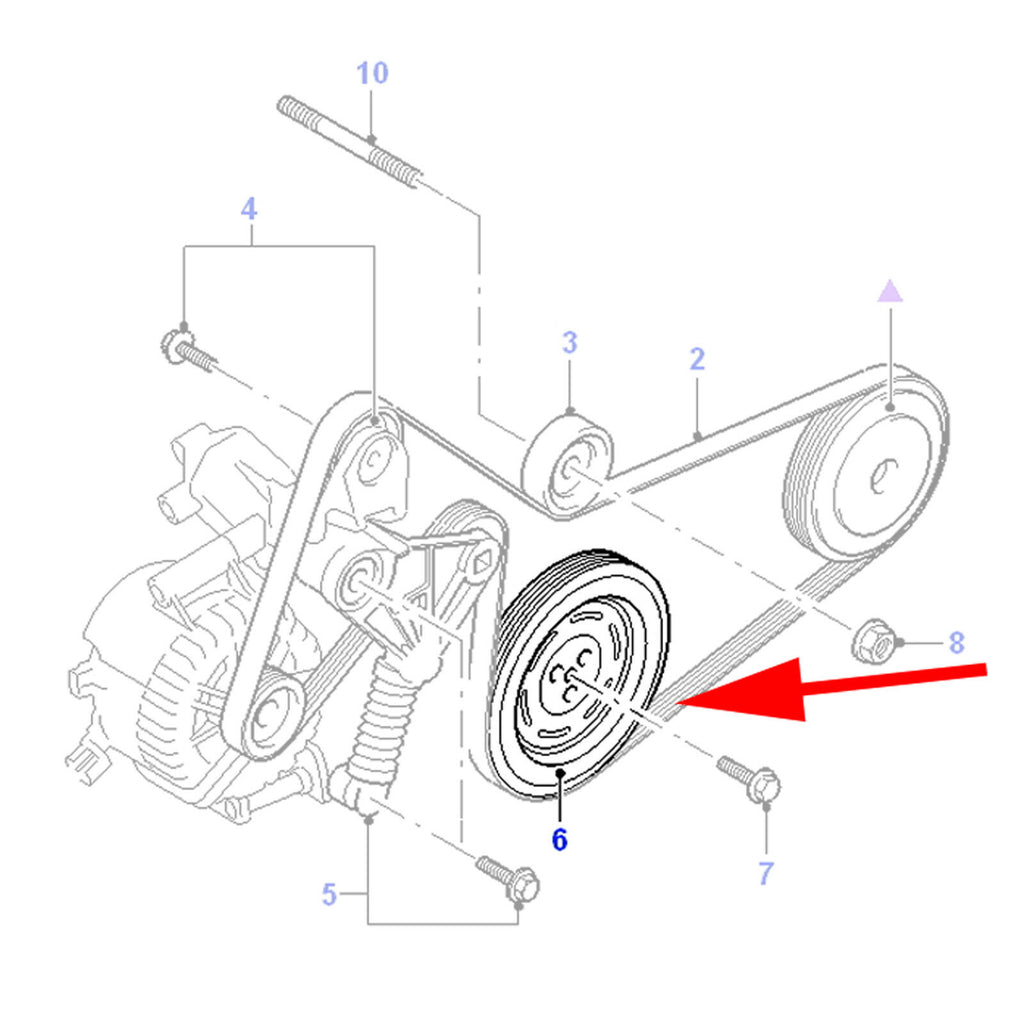 CRANKSHAFT BELT PULLEY FITS FORD TRANSIT MK6, JAGUAR X-TYPE, FORD MONDEO 1351731