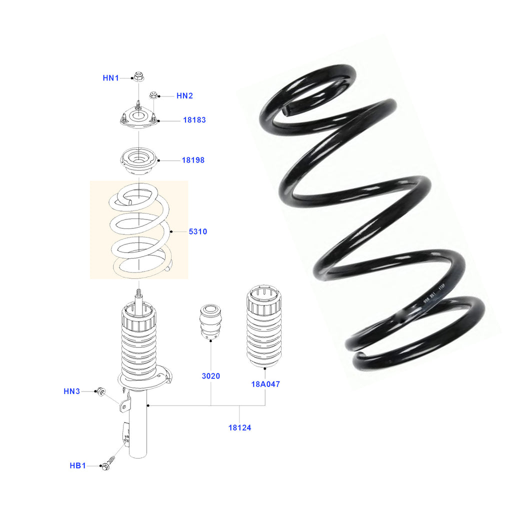 Ford Transit MK7 Front Rh Or Lh Suspension Coil Spring 1504814