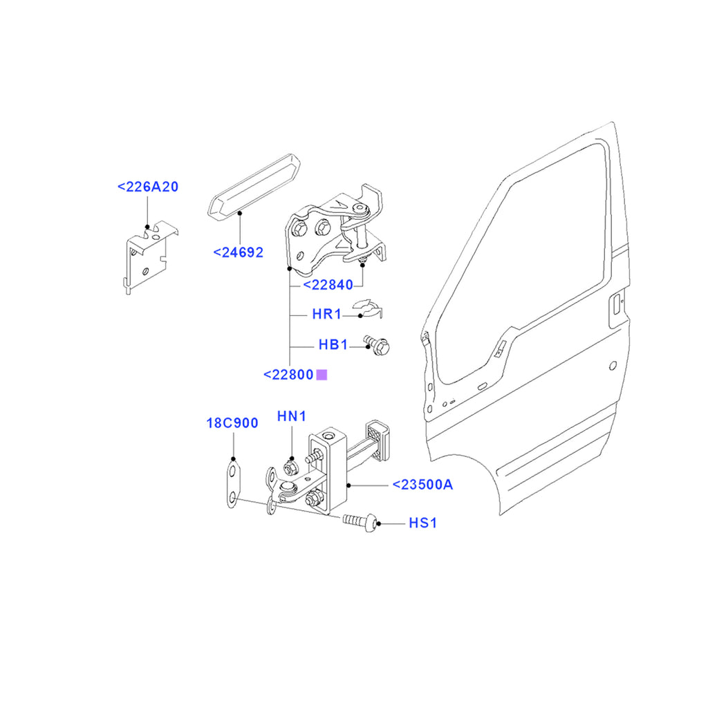 Ford Transit Mk7 Front Door Hinge Fixing Pin Circlip 2006 ON 1419471