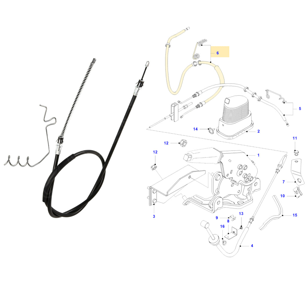 Rear Left Parking Brake Cable Fits Ford Transit Mk6 4469261 YC152A809BK