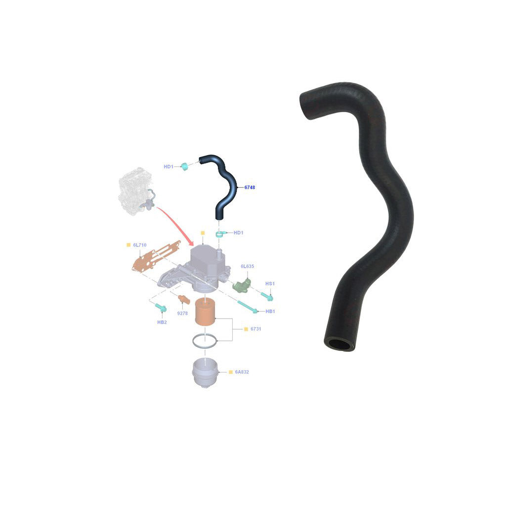 Oil Cooling Hose Fits Ford Transit V 348 MK7 2006 Onwards 1765178