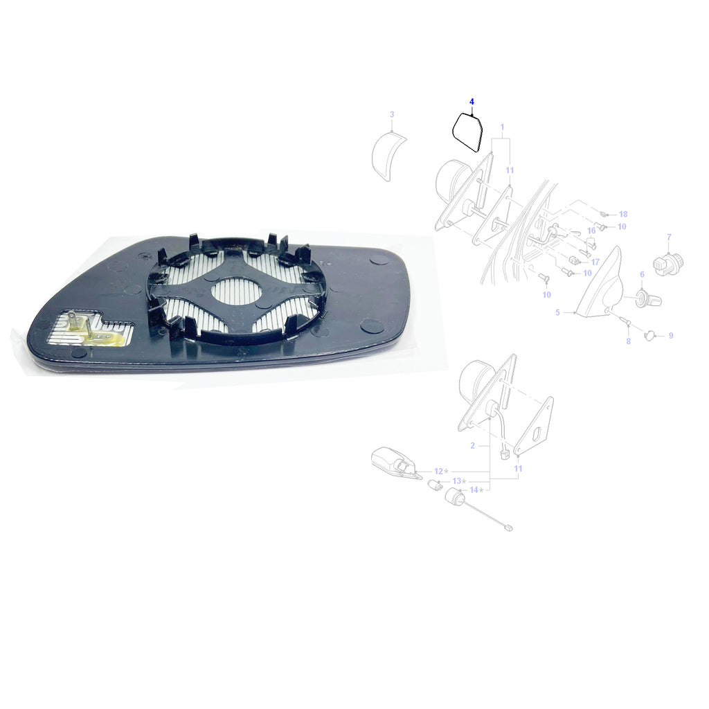 RIGHT WING MIRROR ELECTRIC HEATED GLASS FITS FORD FOCUS, MONDEO, 1117385