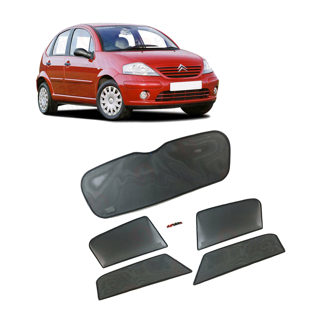 Sunshade Set Sun Visor Sets 5 Windows 5 Pcs Fits Citroen C3 2006 to 2010