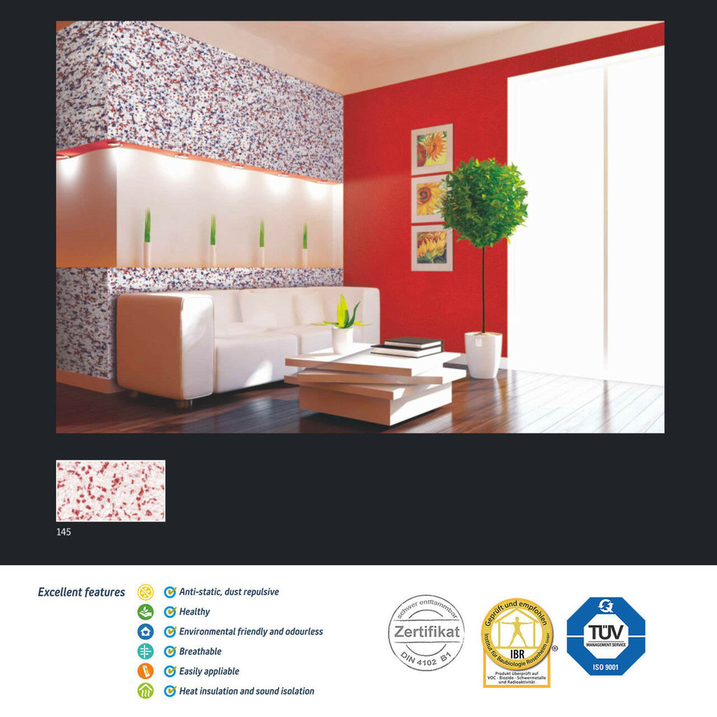 WHITE-MAROON POLYMER-BASED LIQUID INTERIOR WALLPAPER SILK COATING PAINT