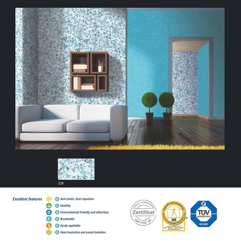 SKY BLUE-WHITE POLYMER-BASED LIQUID INTERIOR WALLPAPER SILK COATING PAINT