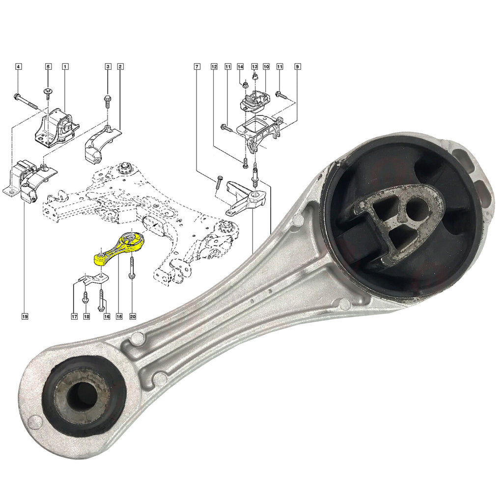 Rear Engine Mounting Fits Renault Kangoo Express 1.5 dCi 2008 to 2017 8200427530