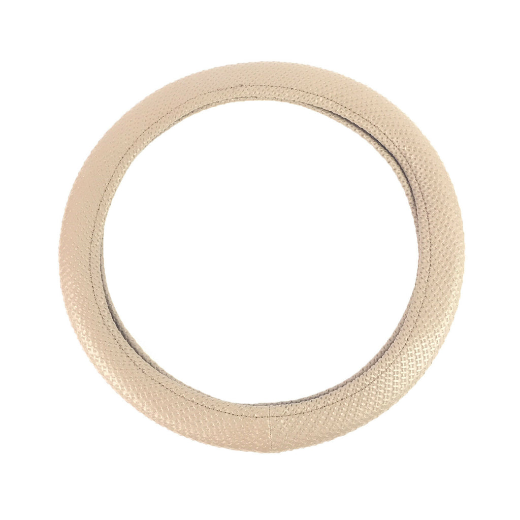 UNIVERSAL GRIP STEERING WHEEL COVER GLOVE BEIGE LUXURY HQ LEATHER