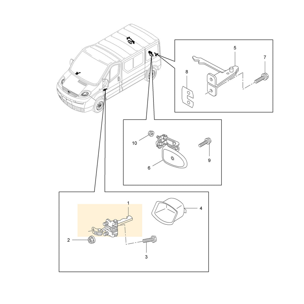 Renault Trafic Vauxhall Vivaro Front Door Hinge Check Strap 804300242R