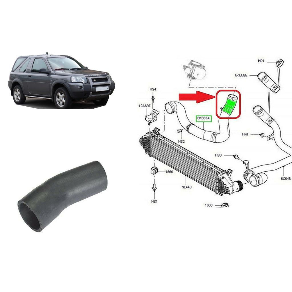 Intercooler To Manifold Pipe Repair Hose Land Rover Freelander 2 2.2TD4 LR000927