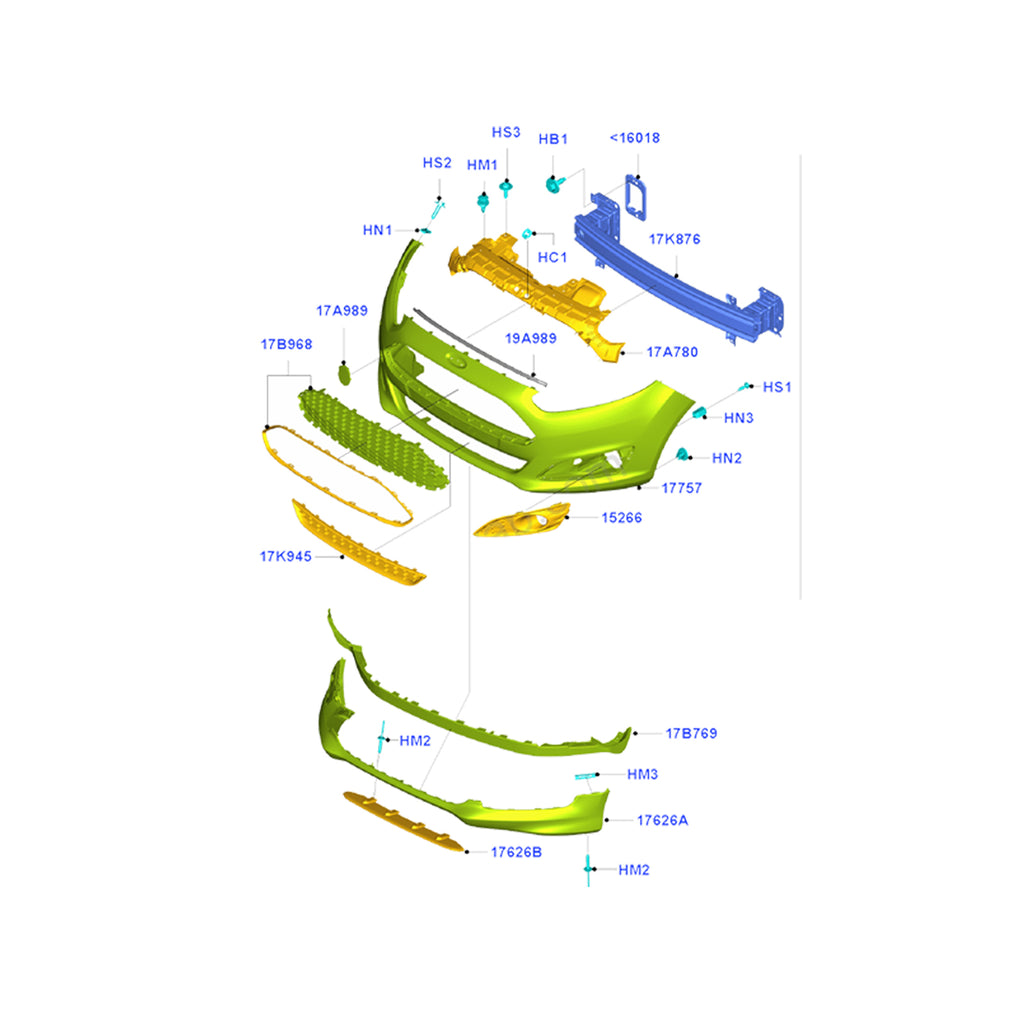 Ford Fiesta 2012 Fits Front Bumper With Holes C1BB17757ABXWAA