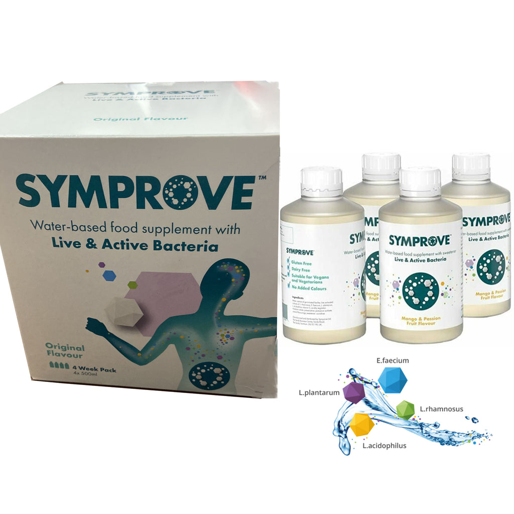 SYMPROVE Liquid Probiotic Live Active Bacteria Mango Passion Fruit 4 pack just