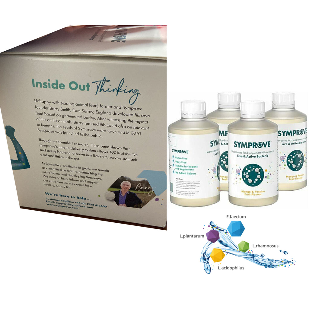 SYMPROVE Liquid Probiotic Live Active Bacteria Mango Passion Fruit 4 pack just