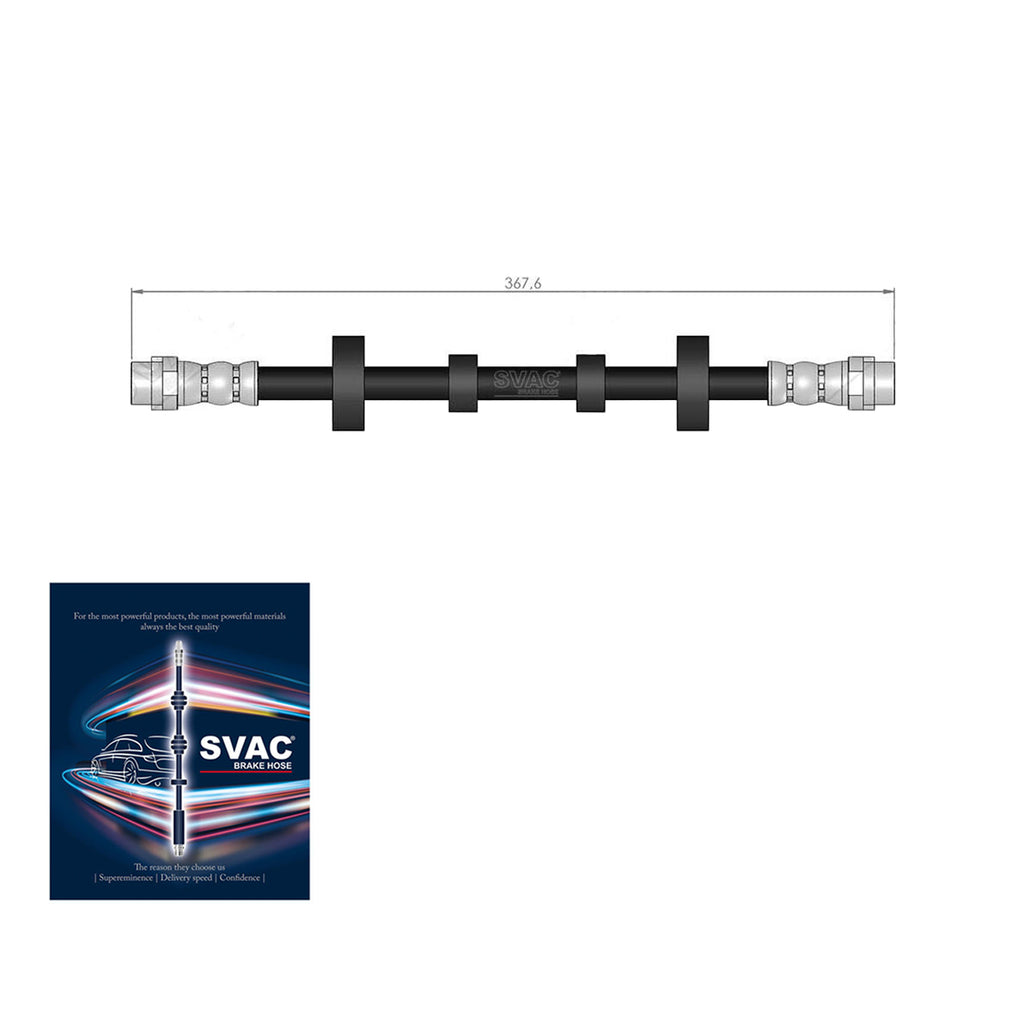 VW Transporter IV Front Brake Hose 1990 to 2003  701611701A  7D0611701C
