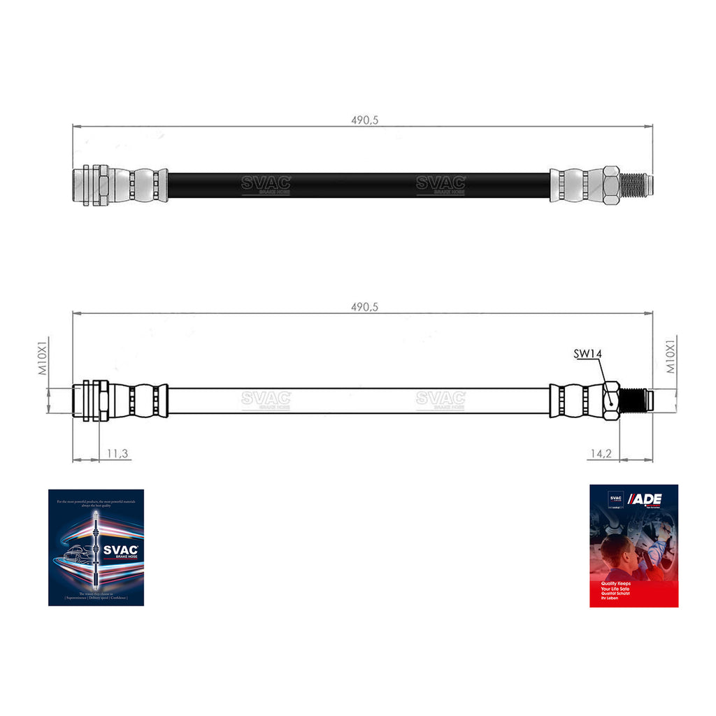 Mercedes Benz A Serie Front Brake Hose W169 B Serie  W245  A1694280035