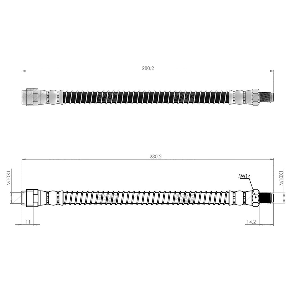 Mercedes Benz E Serie Rear Brake Hose W211 W220 2002 to 2009  2114200548