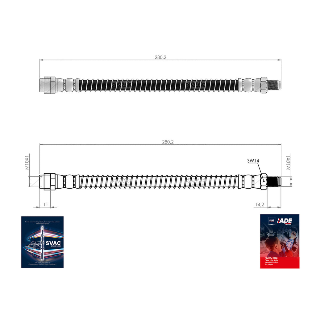 Mercedes Benz E Serie Rear Brake Hose W211 W220 2002 to 2009  2114200548