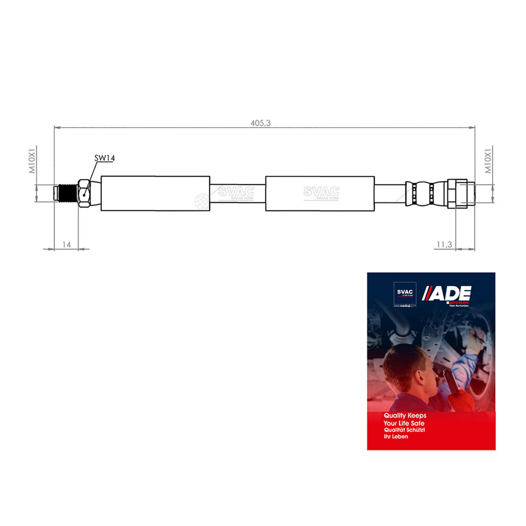 Mercedes Benz E Serie Front Brake Hose W211 W220  2002 to 2009  2114200848