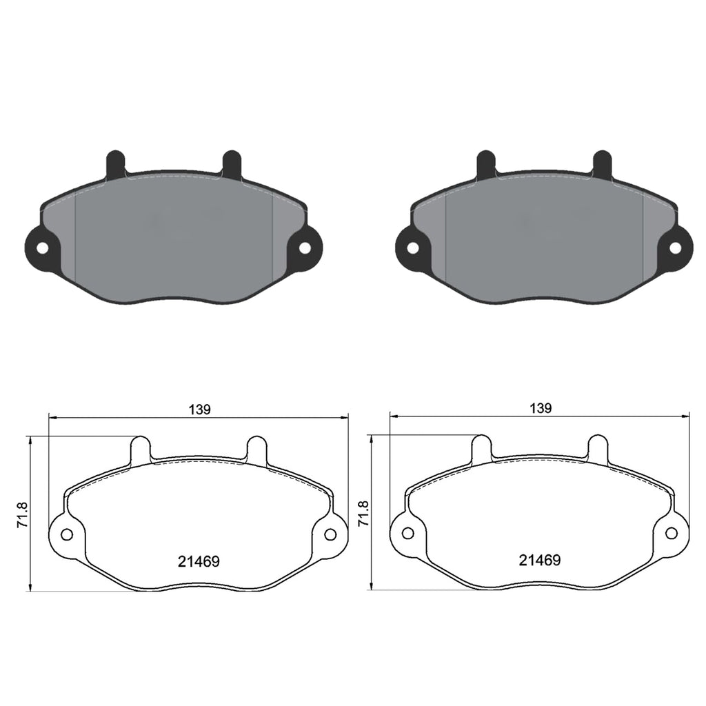 Ford Transit Front Axle Brake Pad 1991 to 2000 92VB2K021BA