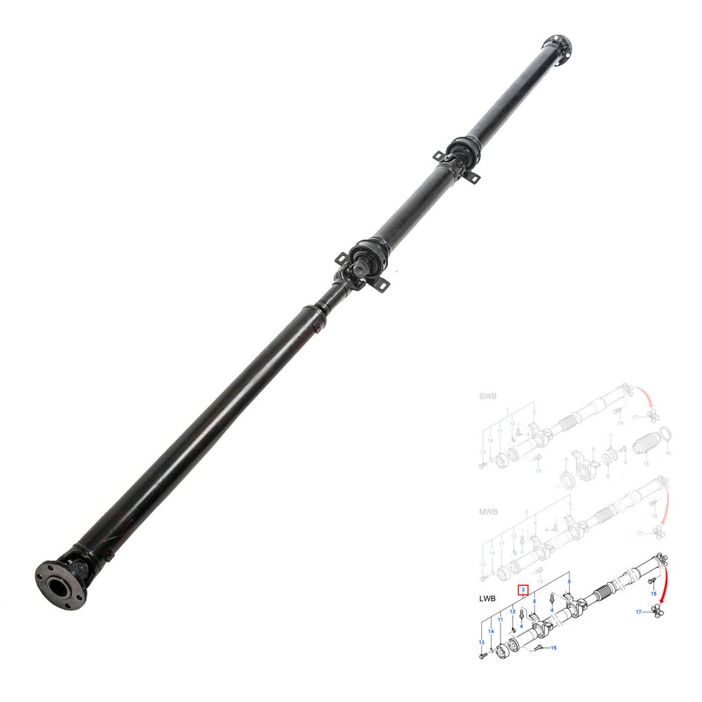 PROPSHAFT EXTRA LONG COMPLETE 3 PCS 6 SPEED FORD TRANSIT MK6 2001-2006, 4743300