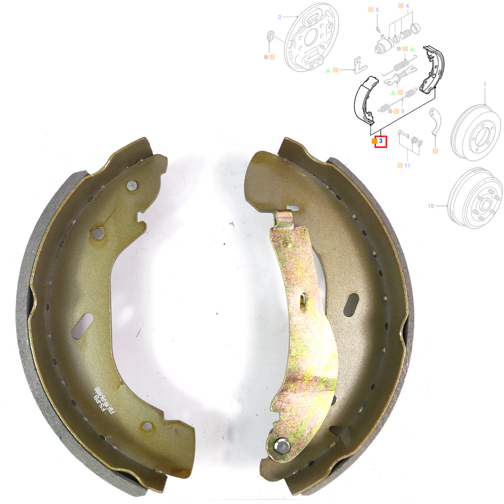 REAR BRAKE SHOE SET FITS FORD TRANSIT Mk6 2000 to 2006 RWD, 4055724, 1227046