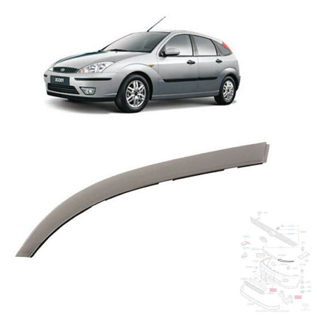 Ford Focus Mk1 Front Bumper Abs Chrome Plastic Plating LH 1998 to 2004