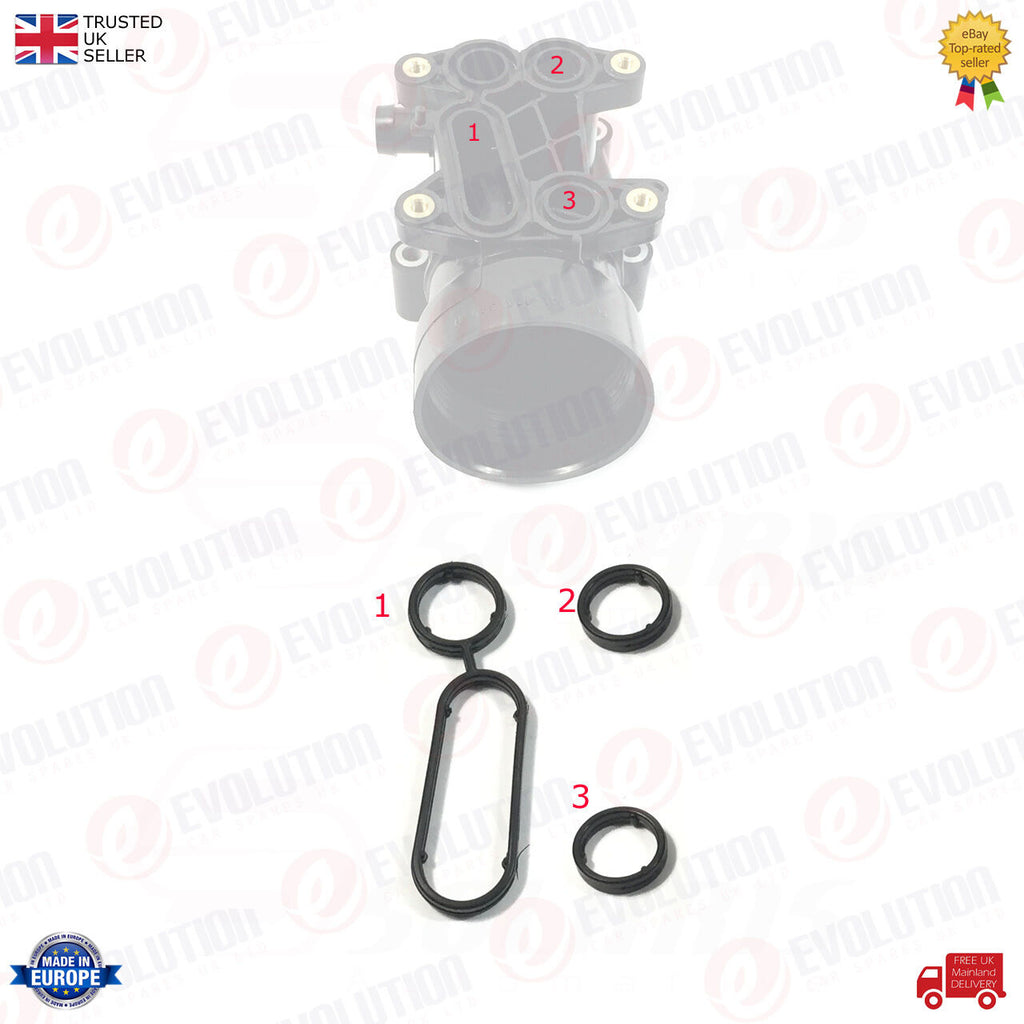 OIL COOLER HOUSING GASKET SET (3 PCS) AUDI VW SEAT 1.6 TDI 2.0 TDI 03L198070