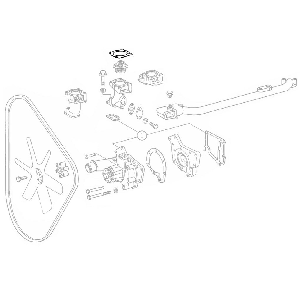THERMOSTAT HOUSING GASKET SEAL FITS MERCEDES-BENZ TRUCK, 3522032280