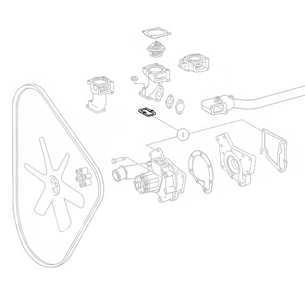 THERMOSTAT HOUSING WATER PUMP GASKET SEAL FITS MERCEDES-BENZ TRUCK, 3522032380