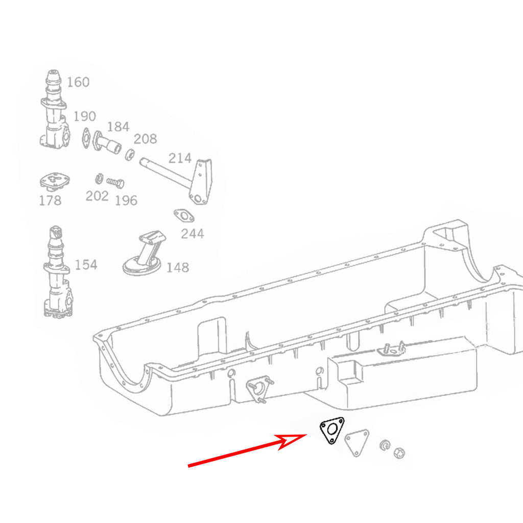 ENGINE HOUSING OIL PAN WATER PIPE GASKET SEAL FITS MERCEDES-BENZ, 3550180280