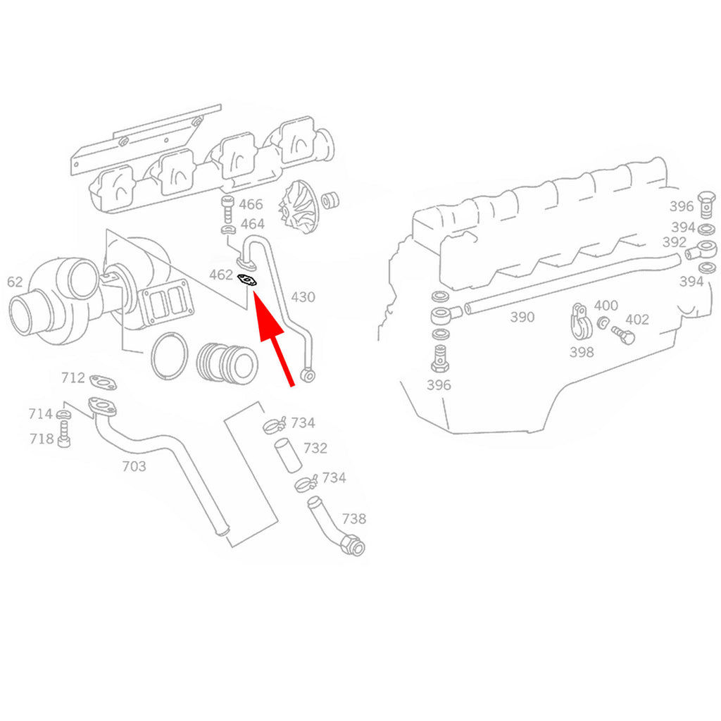 TURBO CHARGER OIL INLET GASKET SEAL FITS MERCEDES-BENZ, NEOPLAN, A442 187 01 80