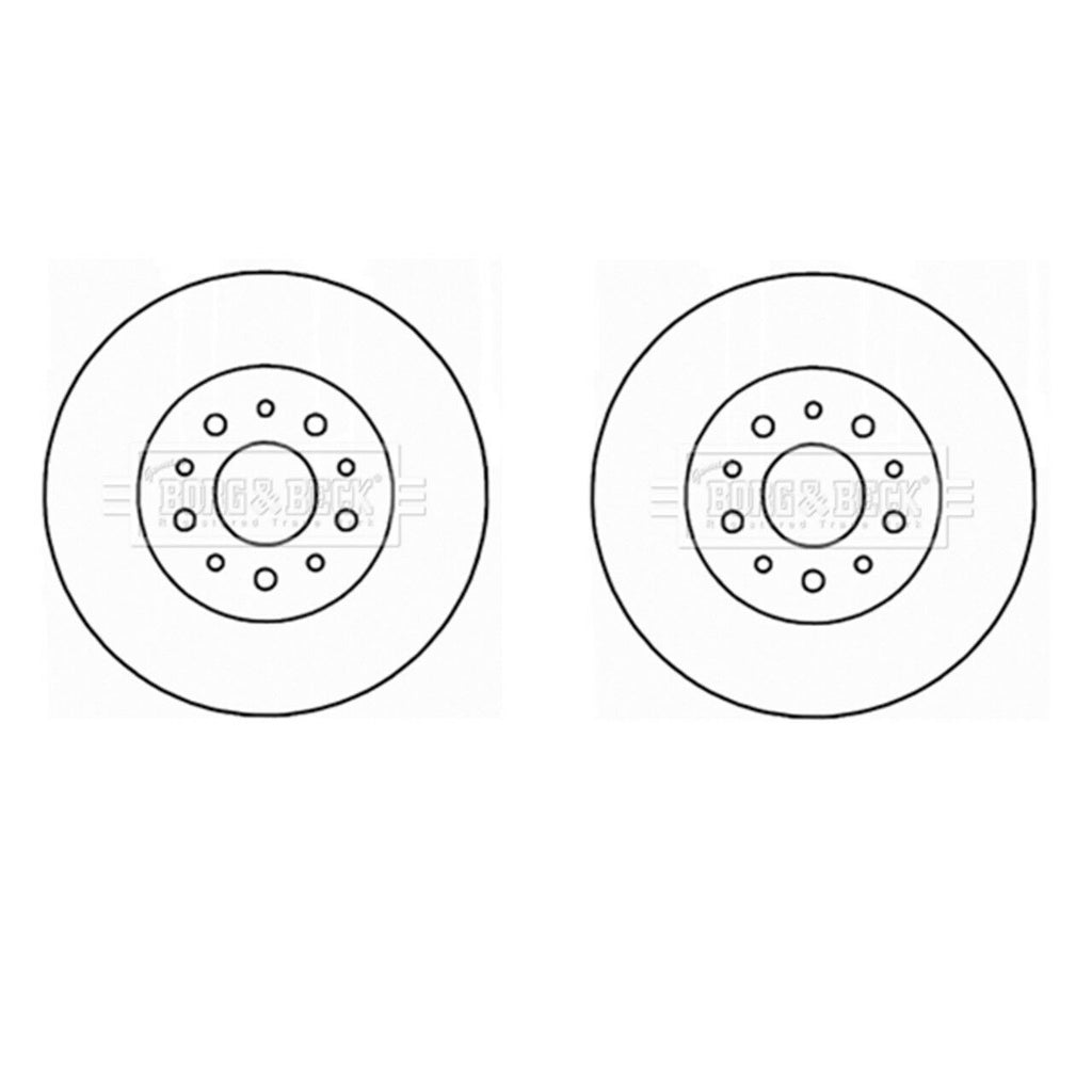 A PAIR OF BORG  BECK REAR BRAKE DISCS FITS ALFA ROMEO GIULIETTA, FIAT 500X