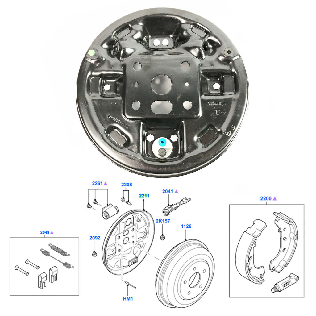1 X Rear Right Drum Brake Kit Fits Ford Transit Connect 2002-2013 4387345