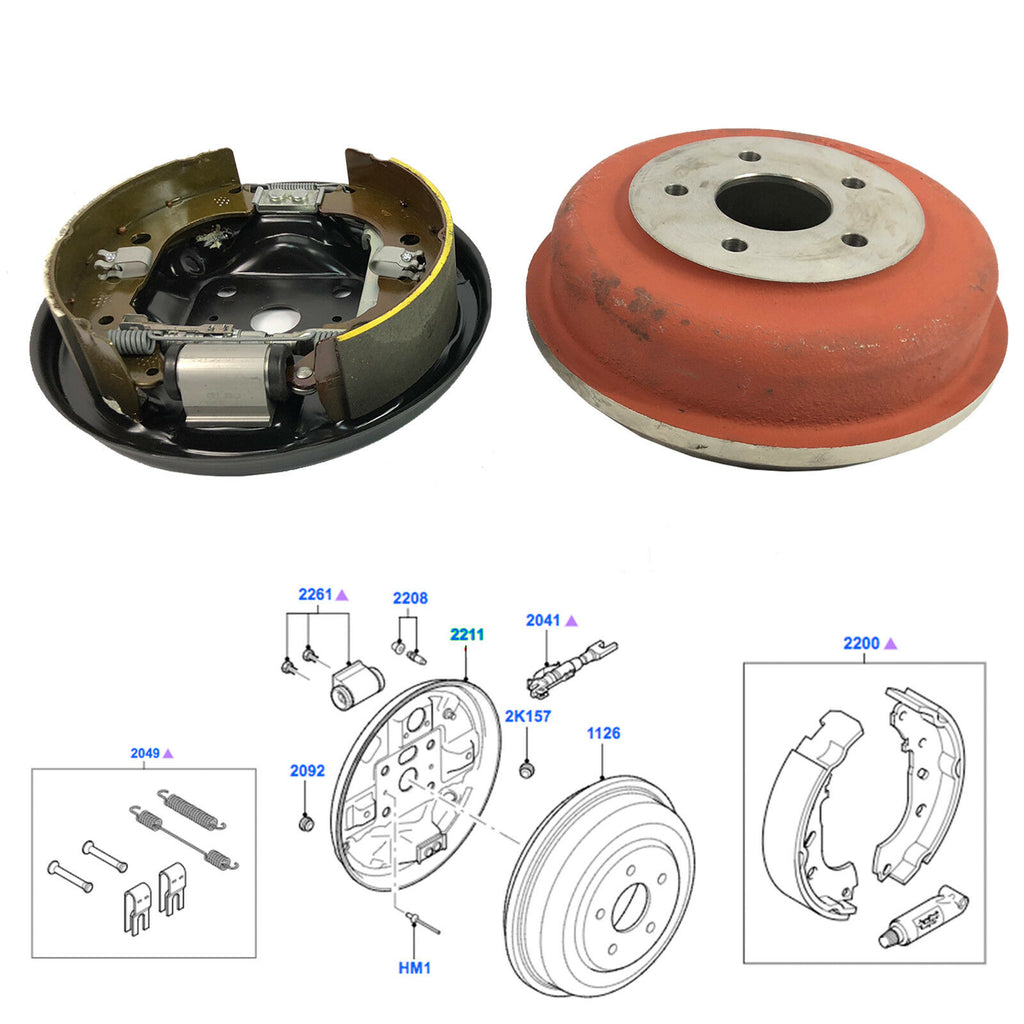 1 X Rear Right Drum Brake Kit Fits Ford Transit Connect 2002-2013 4387345