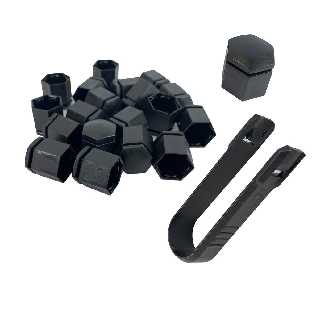  Vauxhall Astra Wheel Nut Covers Set Black 22X27mm 20 Pcs Corsa 13282996
