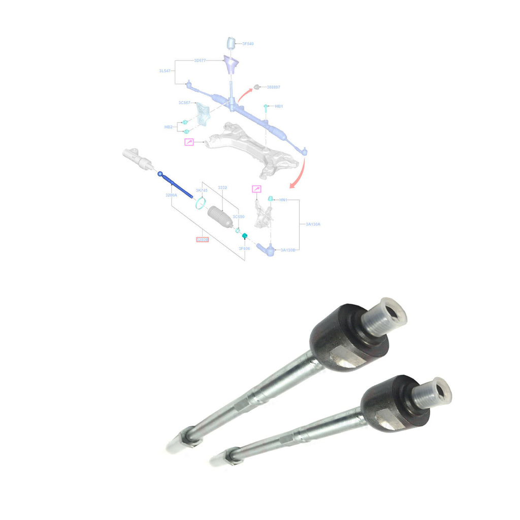 2X FRONT TIE TRACK ROD AXLE JOINT FITS FORD FIESTA MK6, MAZDA 2 LH / RH, 1545457