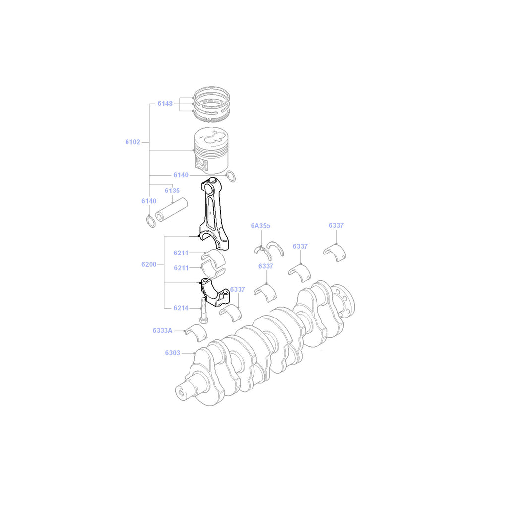 PISTON CONNECTING ROD FITS FORD TRANSIT CONNECT 2002 ONWARD, 1487468